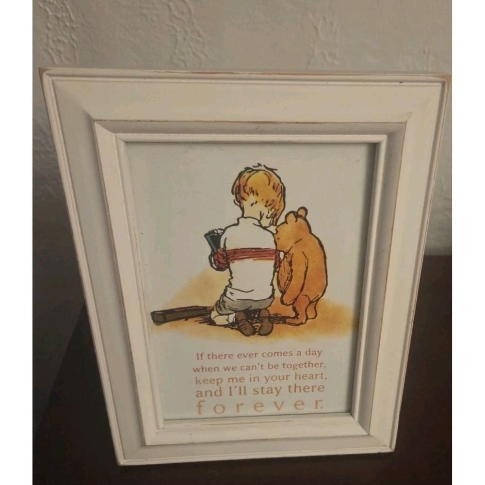 Disney Winnie the Pooh Piglet Framed  Heartwarming Quote & Illustration 5x7 inch